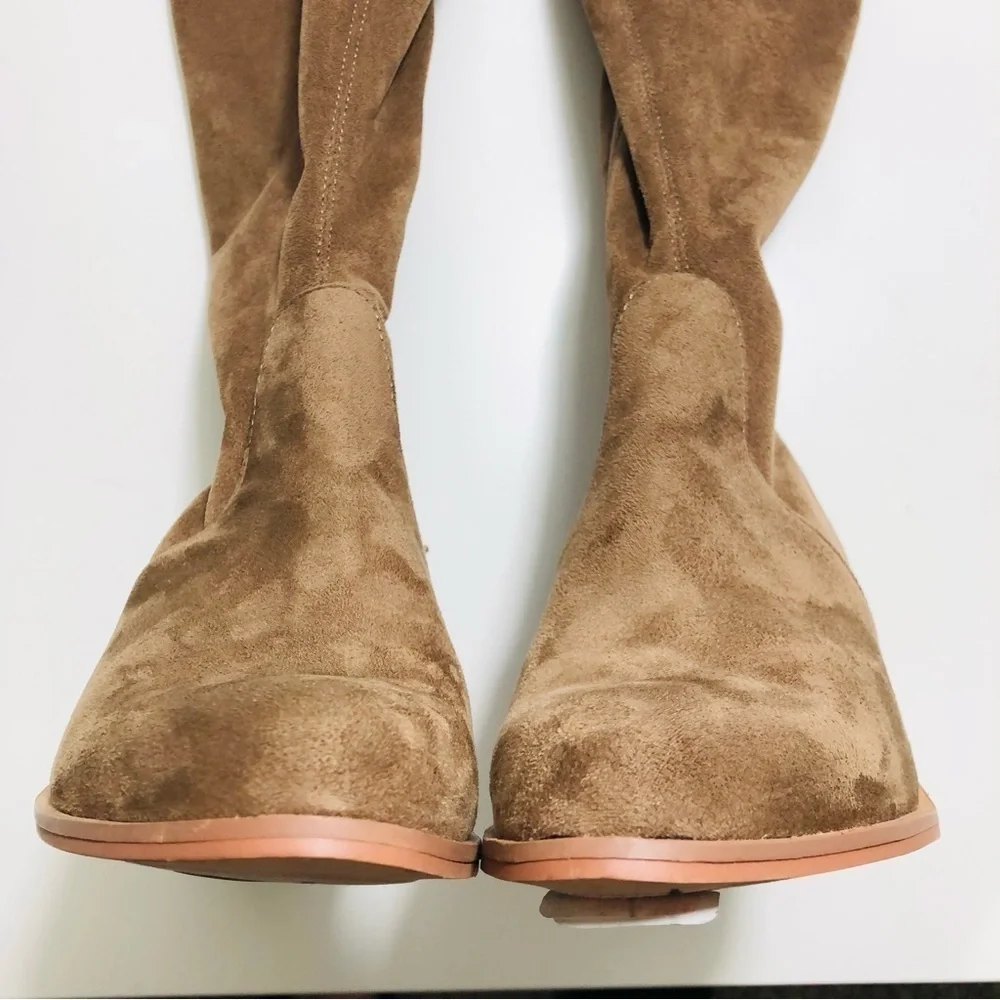 NEW Steve Madden Sadie Over-The-Knee Block Heel Boots in Light Taupe size 6.5